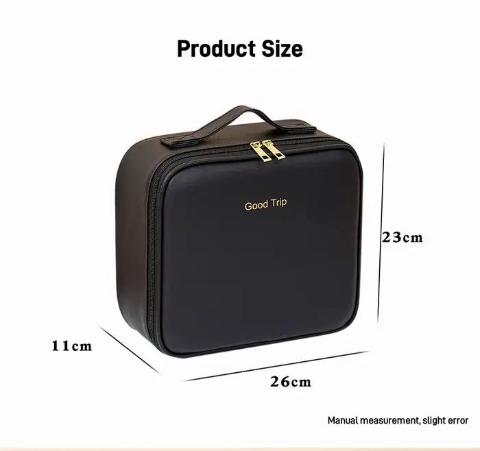 Trousse à cosmétiques de voyage LED avec lumière et miroir