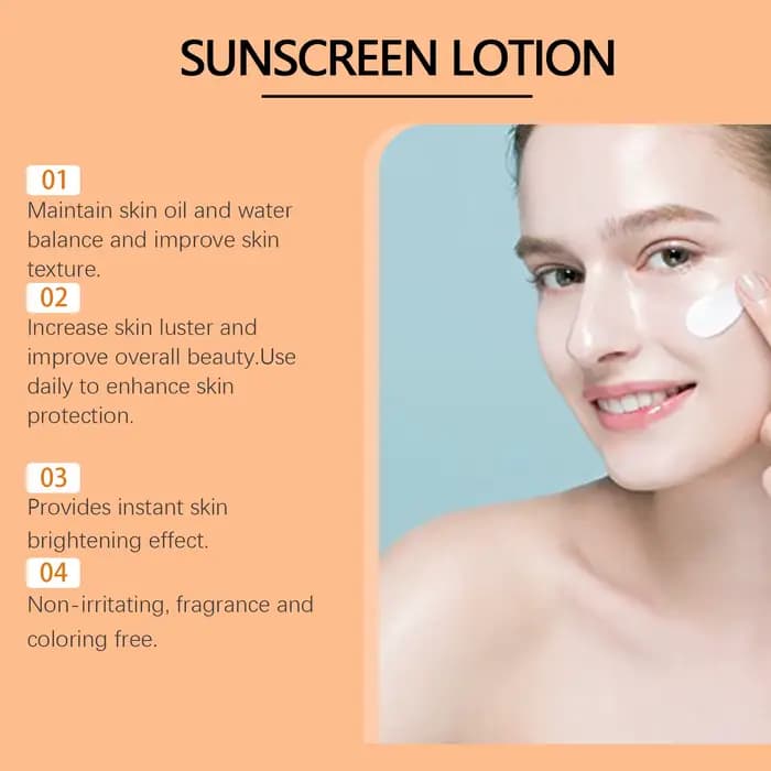 Crème solaire longue durée pour le visage Spf 60 +