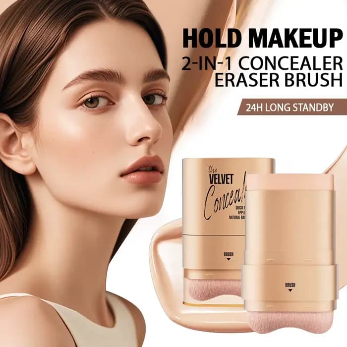 Hellokiss Stick Correcteur et Fond de Teint 2-en-1 Imperméable Haute Couvrance Anti-Cernes Teinte Unifiante Crème Maquillage
