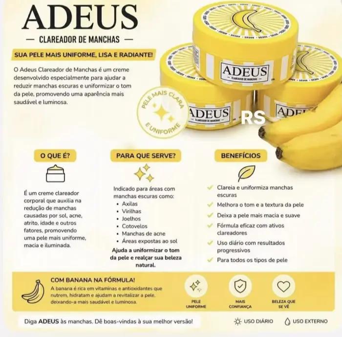 Crème Correctrice Anti-Taches Banana ADEUS Duo Soin Corporel Hydratant Nourrissant Raffermissant Améliore les Imperfections de la Peau Rides Marques