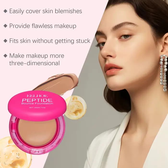 EELHOE Peptide rebond baume fond de teint mat imperméable à l'eau résistant à la sueur contrôle de l'huile antioxydant