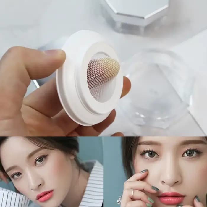 Récipient Octogonal avec Bouffée de Poudre de Maquillage