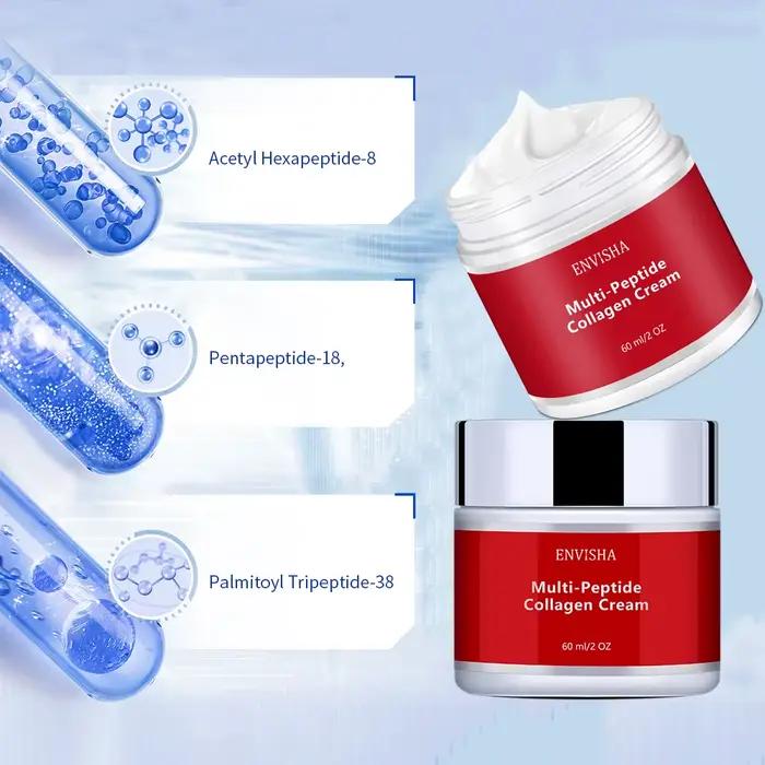 ENVISHA-Crème pour le visage multi-peptide au collagène, soins de la peau, anti-déformile, vieillissement, hydratant, rétrécissement des pores, blanchissant, lisse, beauté, santé