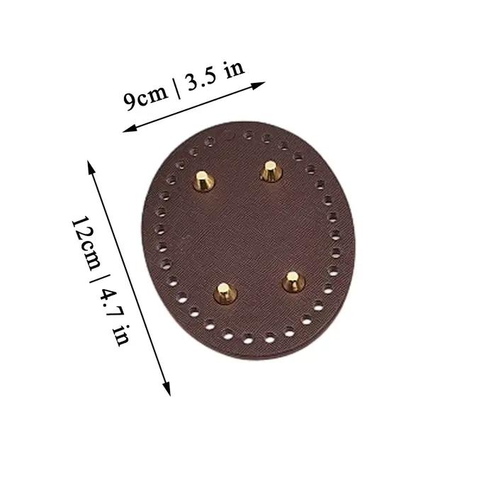 Kit de fabrication de sac seau au crochet DIY, base de sac ronde en PU avec cordon de serrage et bandoulière pour accessoires de sac tricoté fait main