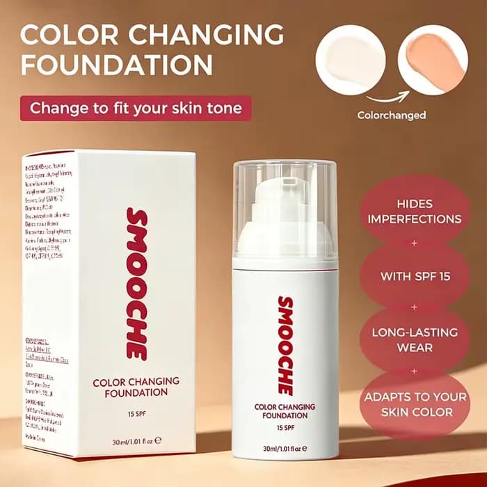 Fond de teint Smooche qui s'adapte à la couleur pour une peau impeccable