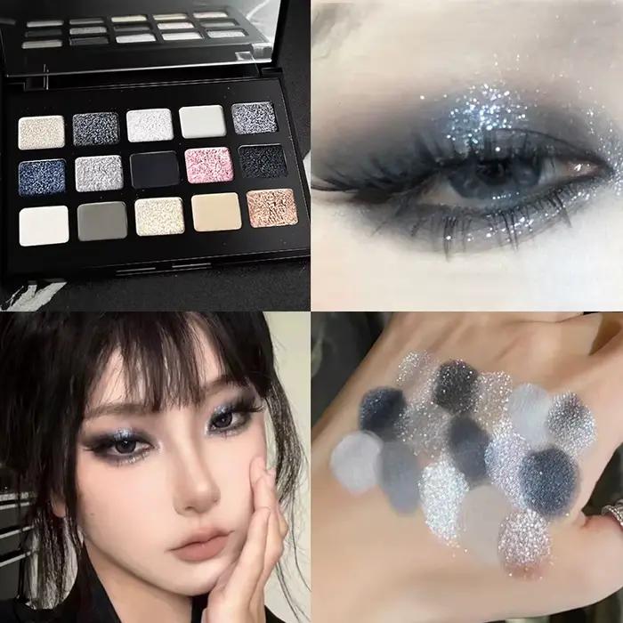 Palette de fards à paupières noirs fumés