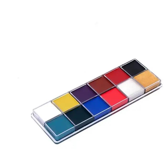 Peinture à l'huile pour le visage et le corps, pigment non toxique, sûr pour les enfants, tatouage flash, art de la peinture, Halloween Cosplay Party, 12 couleurs
