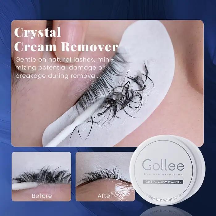 Démaquillant crème pour cils avec parfum floral et outils professionnels pour un retrait facile de la colle pour femmes occasions spéciales