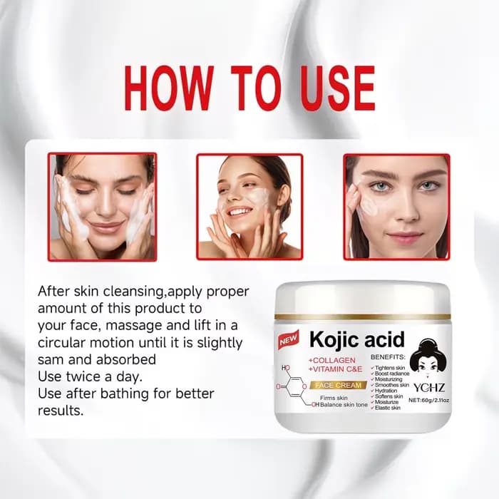 Crème hydratante à l'acide kojique 60g