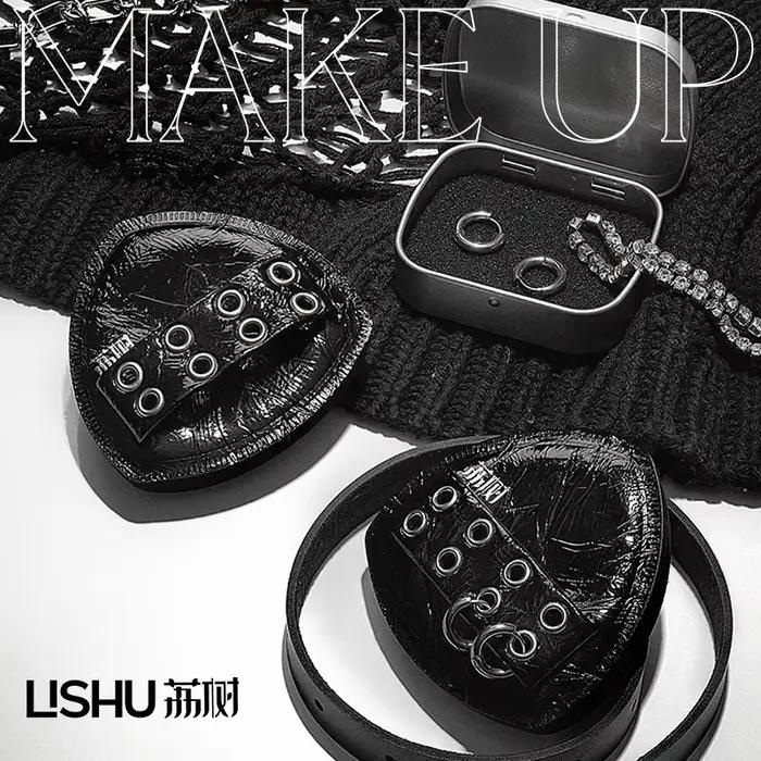 Lishu 2PCS Punk Black Pineapple Powder Puff Air Cushion Dual Use Wet and Dry Makeup