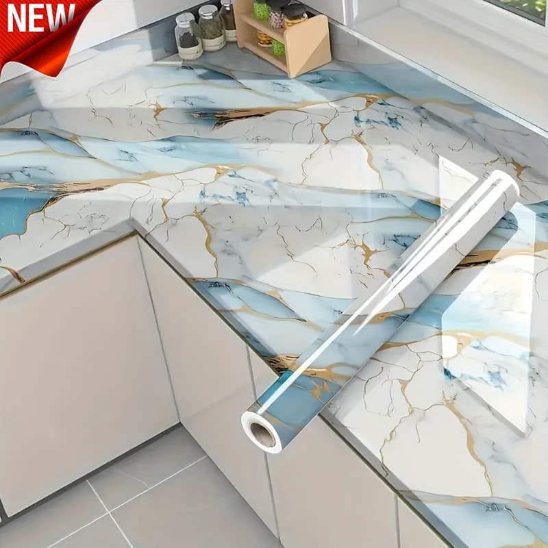 Papier peint auto-adhésif de cuisine 40cm, papier de contact pour comptoir d'armoire, PVC, imperméab