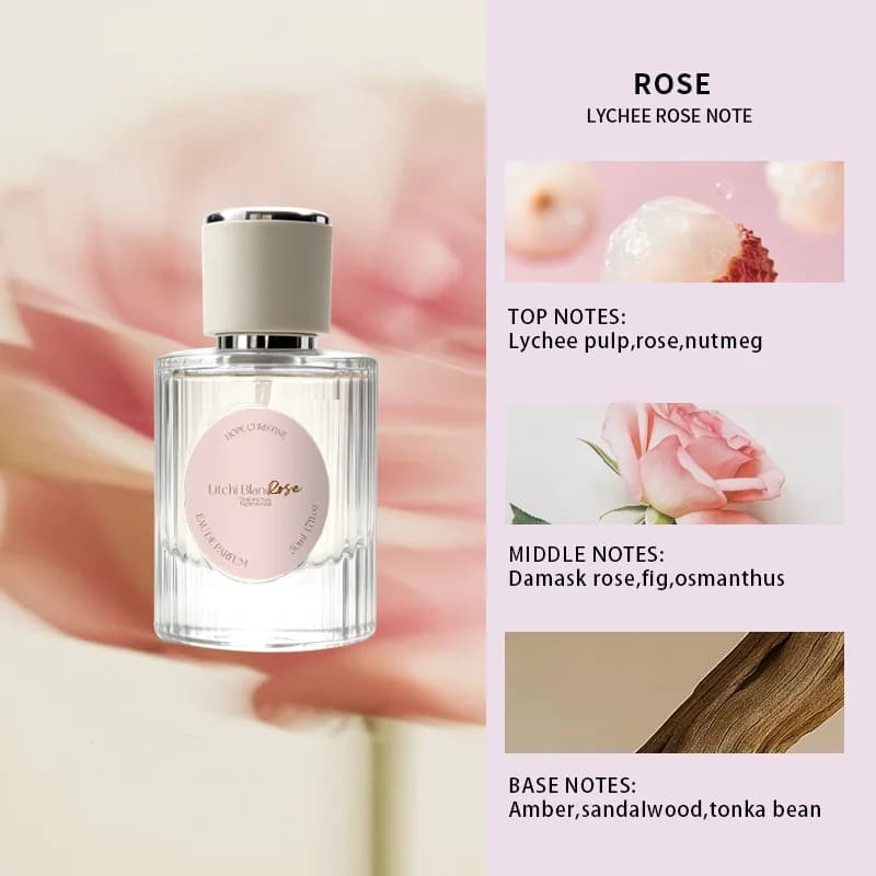 HOPE CHRISTINE Parfum de luxe à la rose pour femmes, parfum floral à la rose de Damas longue durée, 