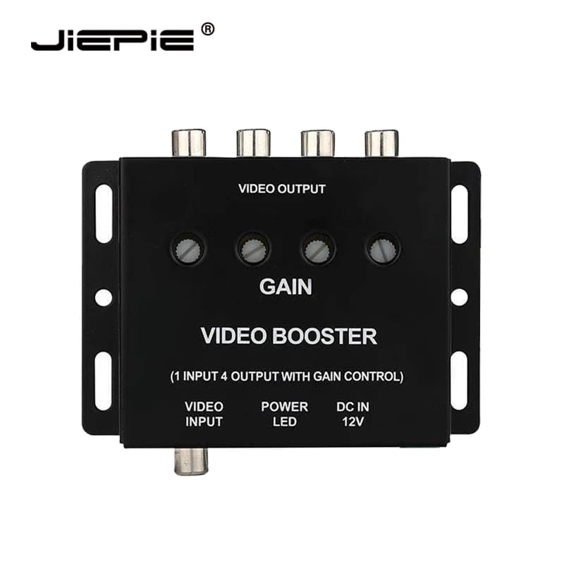 JIEPIE Auto 1 À 4 Vidéo Signal Booster Splitter Amplificateur pour Voiture TV, DVD, CCTV 1 Entrée 4 