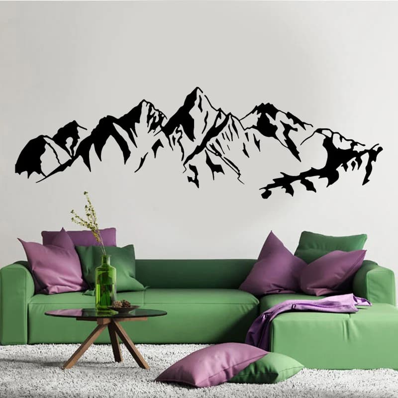Gamme de montagne Karakoram montagnes autocollant mural paysage décor à la maison pour salon chambre