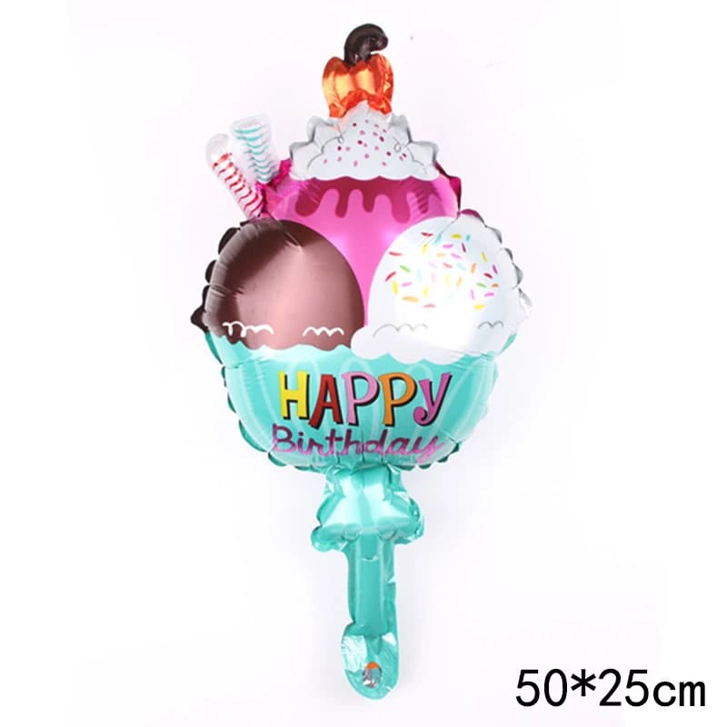 Donut dessin animé forme gâteau d'anniversaire Dessert crème glacée feuille ballon Macaron mariage f