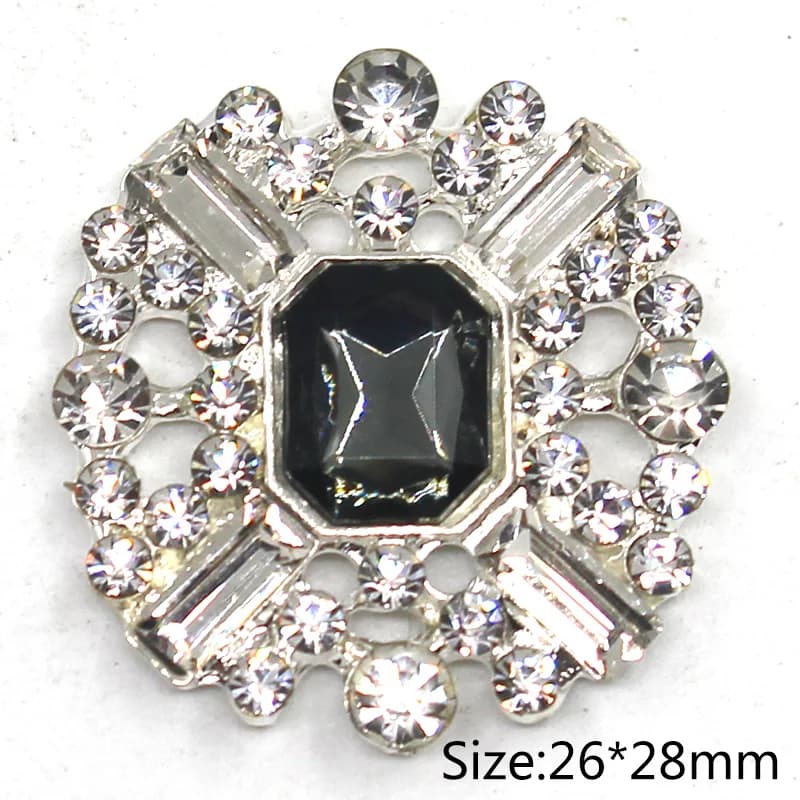 Boutons rectangulaires en strass à fond plat, accessoires de bijoux à faire soi-même, Invitation de