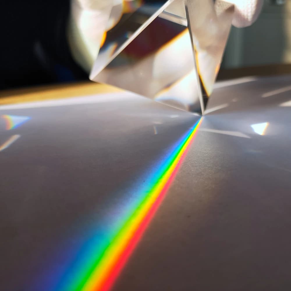 Pyramide en cristal de verre optique prisme arc-en-ciel, Dakota ide rectangulaire, vulgarisation pol