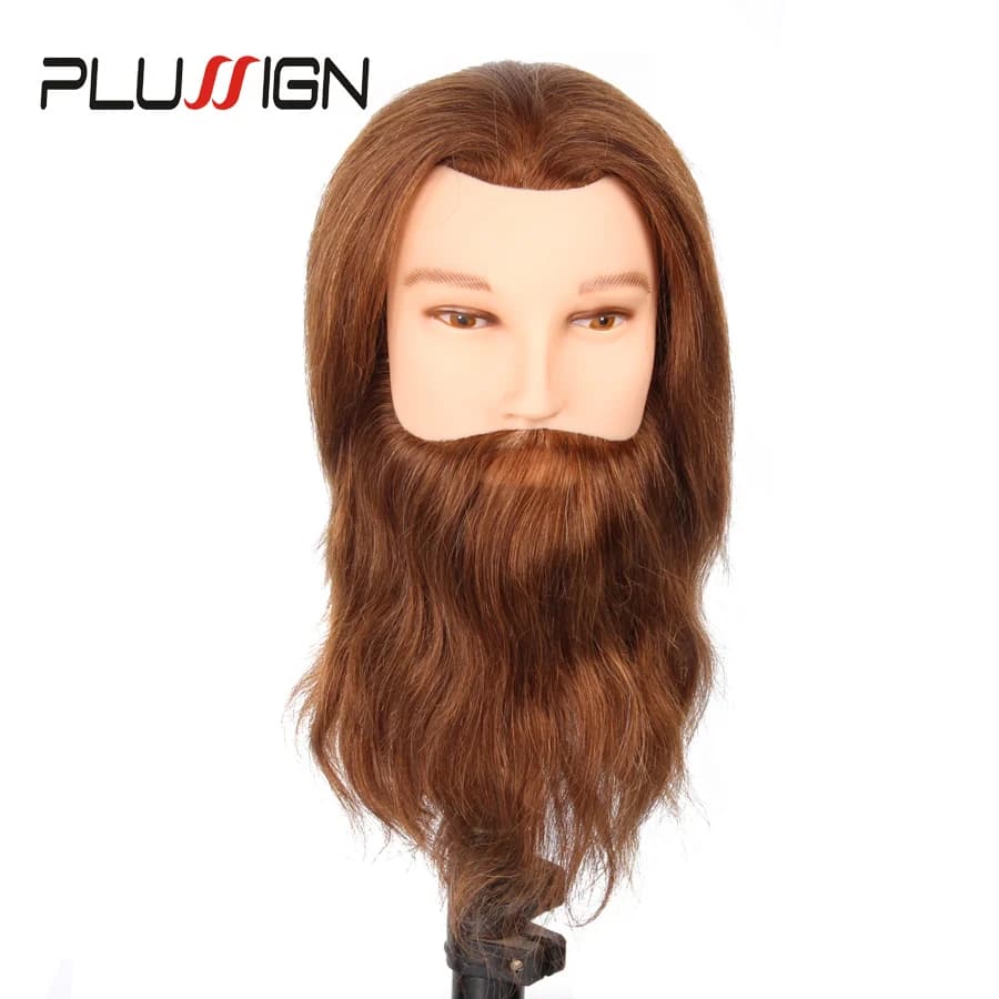 100% vrais cheveux humains barbe coiffure formation homme tête professionnelle pratique Mannequin tê