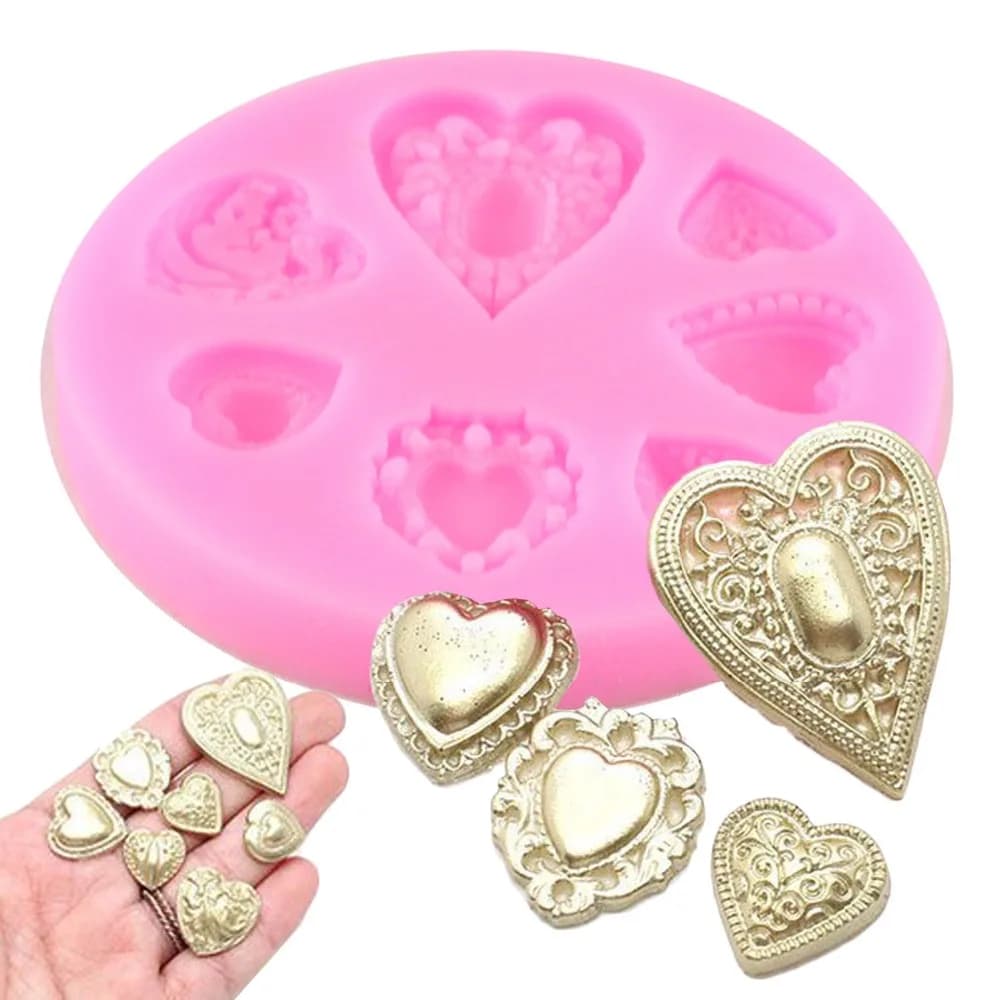 Outils de décoration de gâteau de mariage en forme de coeur bricolage, moules en silicone pour bonbo