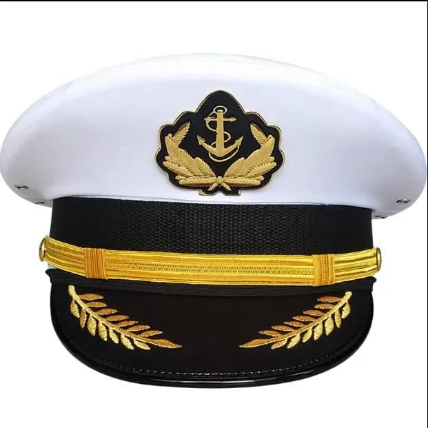 Casquette de marine avec broderie pour homme, chapeau de capitaine, marin, 56-60cm, printemps