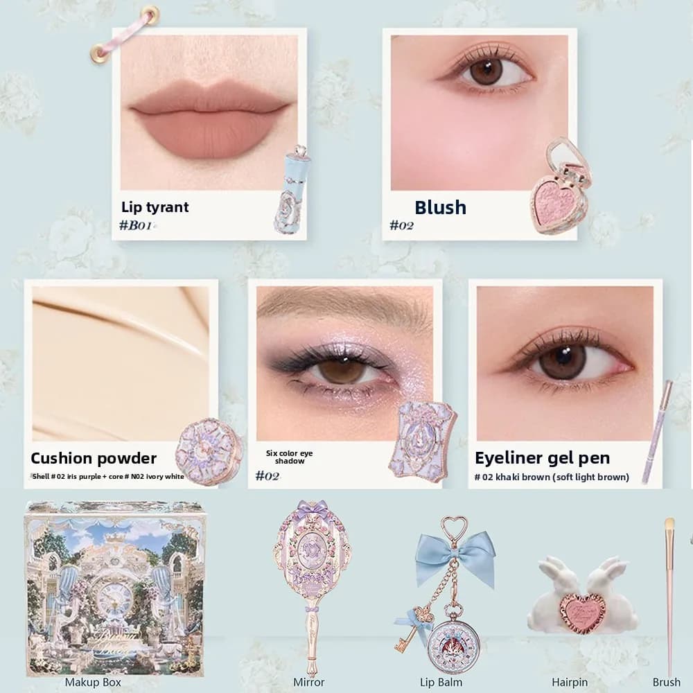 Collection Flowerknows Bunny Garden, ensemble de maquillage 10 pièces, crème pour les lèvres, blush,
