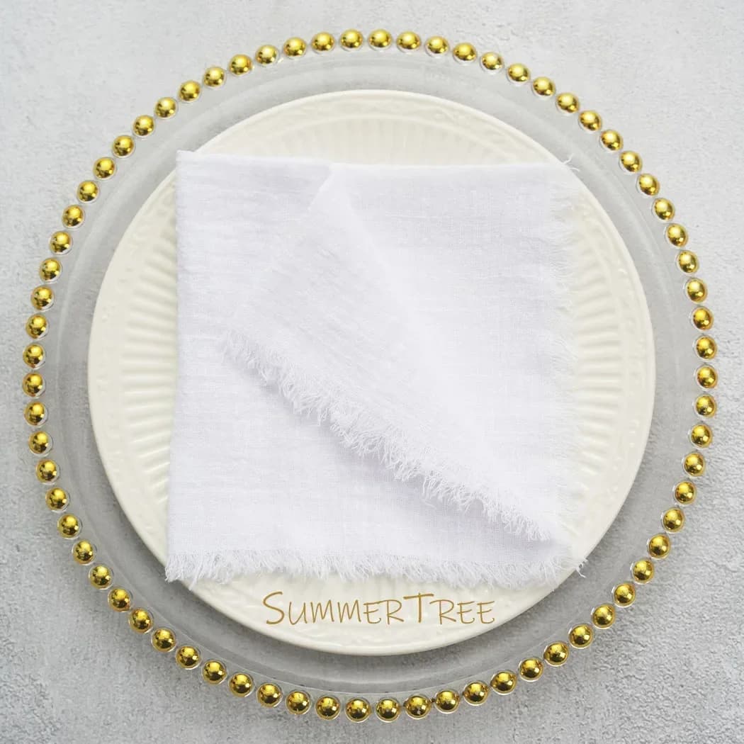 Serviettes de cuisine réutilisables en gaze de coton, 24 pièces, 32x32cm, rose pâle, bavures rétro, 