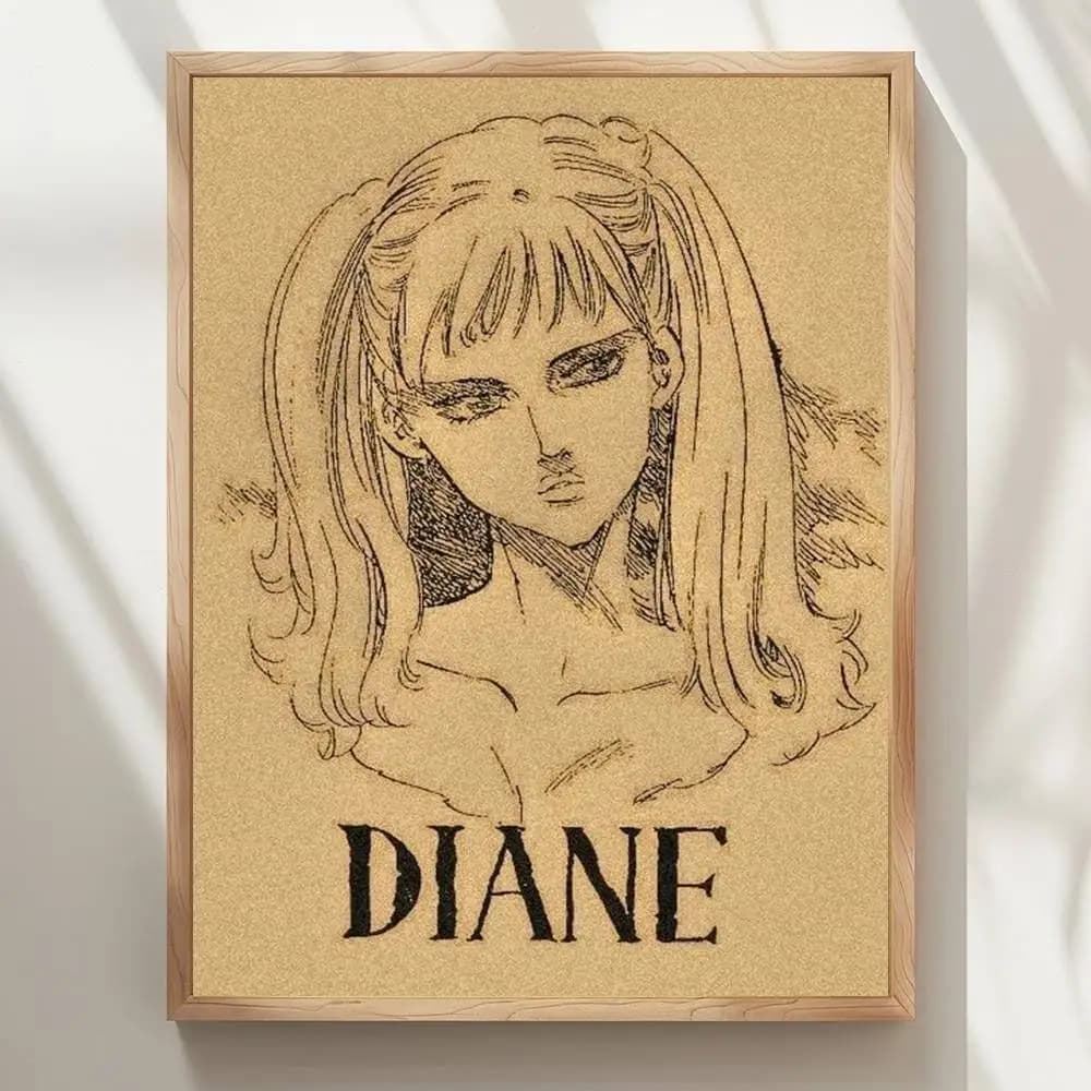 Affiche autocollante de dessin animé The Seven D-Deadly Sins, 1 pièce, Art mural étanche imprimé pou