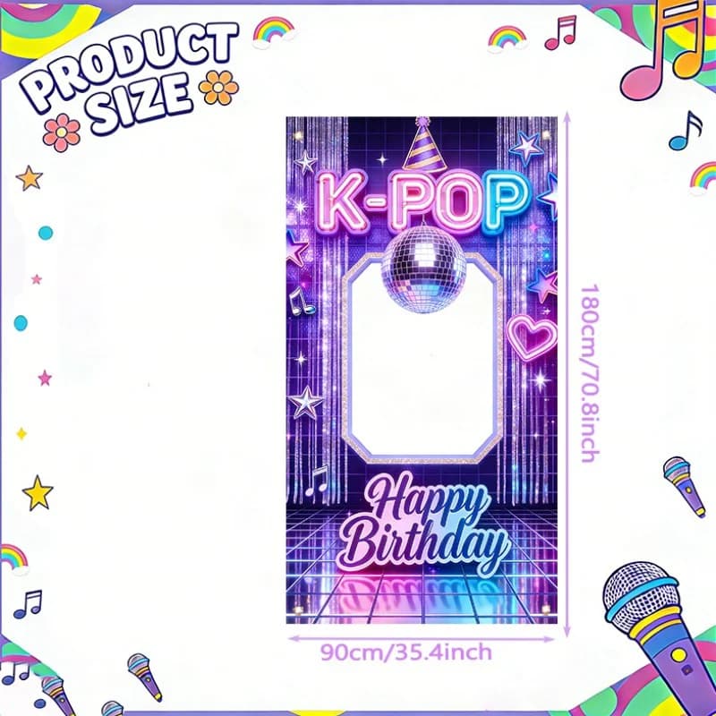 Toile de fond d'anniversaire disco néon, fond de fête scintillant violet avec boule disco et notes d