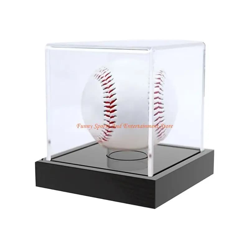 C4DE – support balle tennis en Cubes transparents, sans assemblage requis, avec Base en bois massif