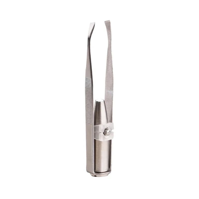 Pince à épiler portable en acier inoxydable avec lumière LED intelligente - Outil de démaquillage
