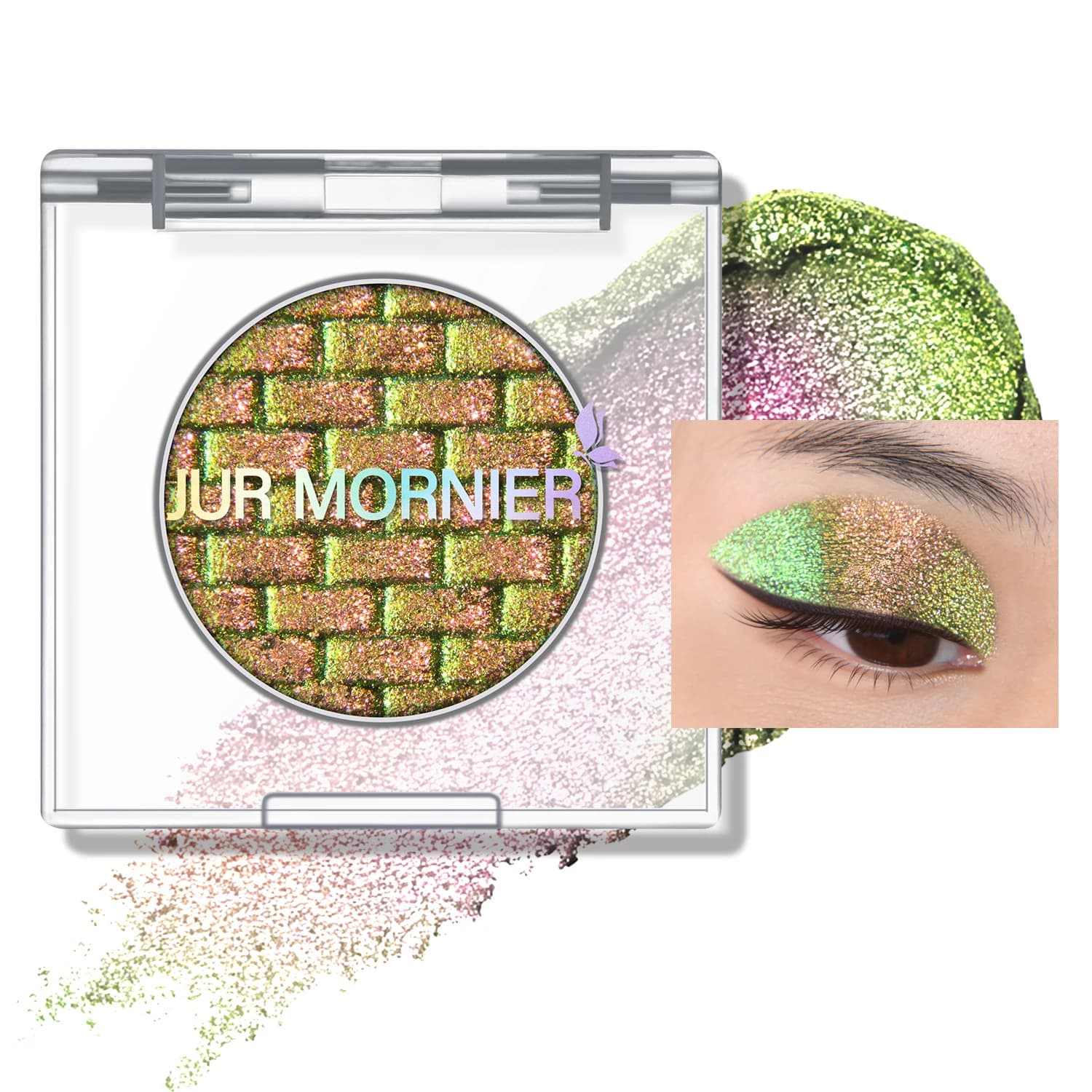 Fard à paupières multichrome JUR MORNIER, poudre nacrée duo-chrome, formule crémeuse pressée vegan, 