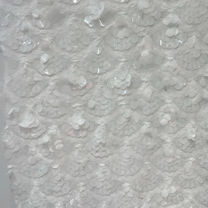 Tissu de Base en maille brodée de paillettes, tissu rond en dentelle à paillettes pour bricolage, ro
