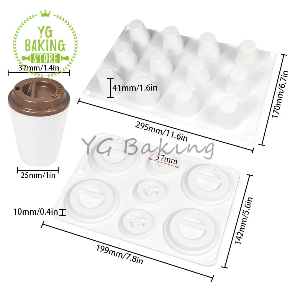 Dorica 3D classique tasse à café gâteau Mousse moule bricolage Pudding Dessert chocolat Silicone mou