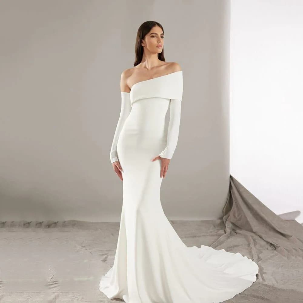 Robes de mariée sirène Sexy dos nu une épaule robe de mariée personnalisée femmes soirée mariées rob