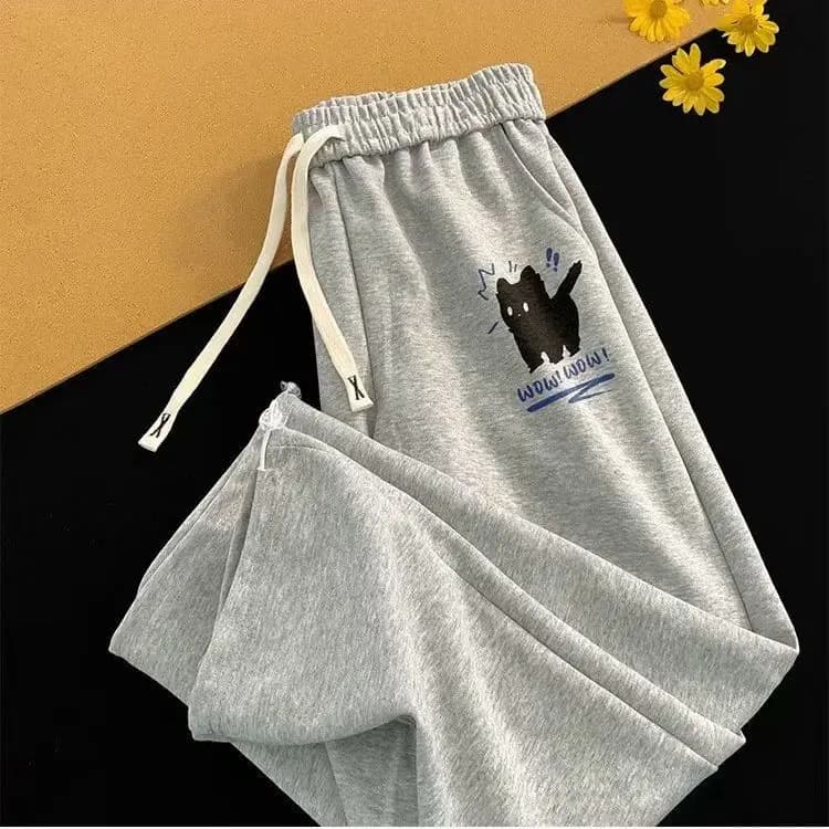 Nouveau Pantalon Décontracté Tendance 2025 – Basique Uni Y2K Vintage Taille Mi-Haute avec Cordon de 