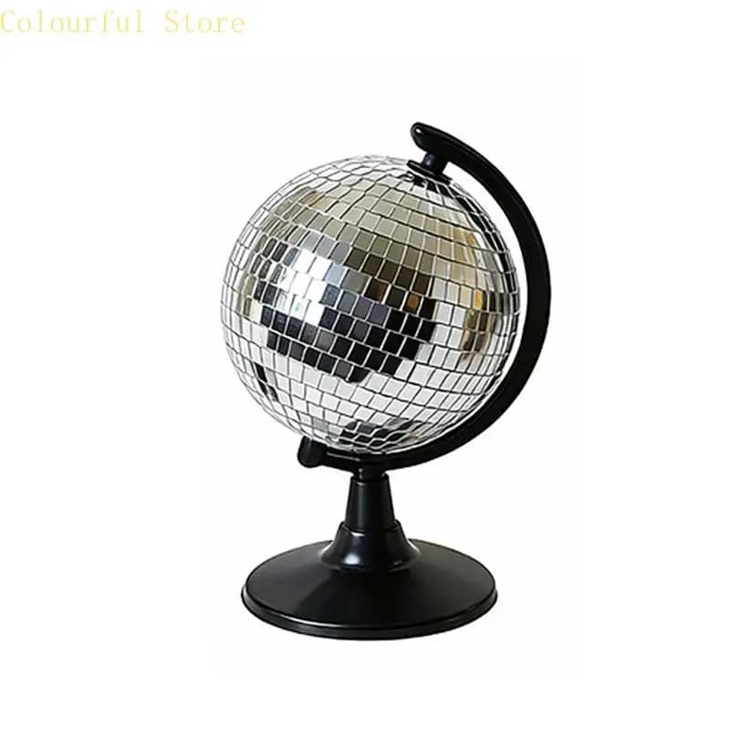 X7XD – statues Disco en argent, miroir, Sculpture Disco avec Base, ornement bureau pour décorations 
