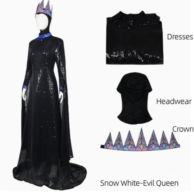 Costume de Cosplay reine maléfique, tenue de Cosplay du film blanche-neige, déguisement d'halloween,