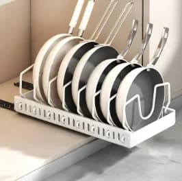 Organisateur de tiroir coulissant pour armoire de cuisine, étagère à vaisselle réglable, supports co