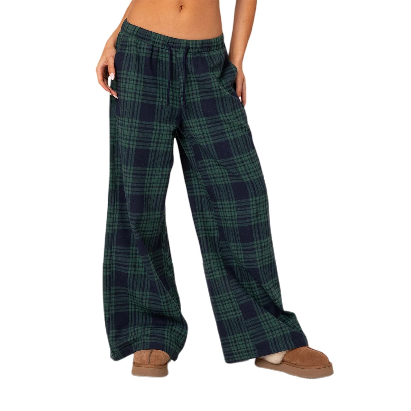 Pantalon de pyjama taille haute élastique pour femme, pantalon surdimensionné, bas de salon, pantalo