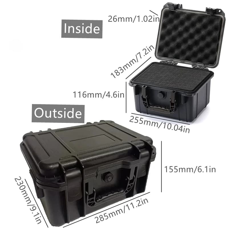 Boîte à outils scellée en plastique, étui rigide étanche, grande boîte à outils portable avec mousse