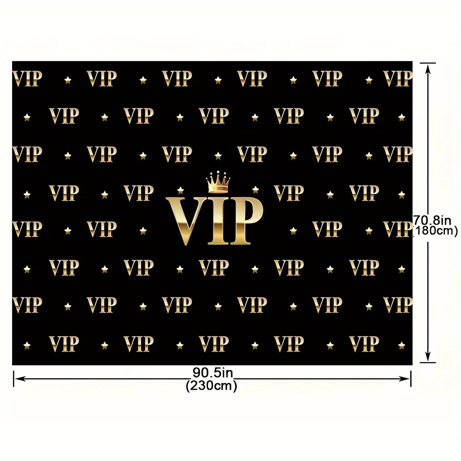 1 arrière-plan de photographie VIP couronne royale noir or bal de remise de diplôme bannière de fête