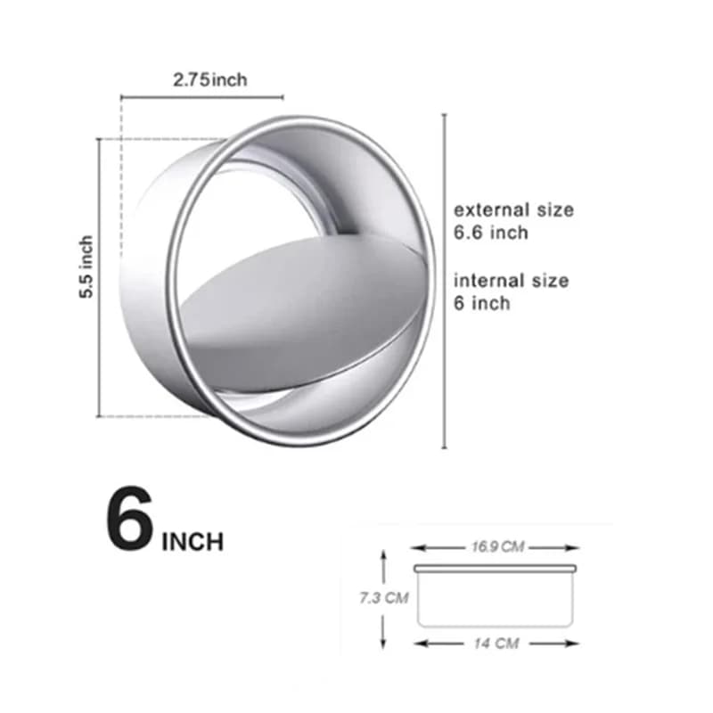 Moule à gâteau rond antiadhésif en aluminium, 6/8/10 pouces, avec précision astronomique pour la cui