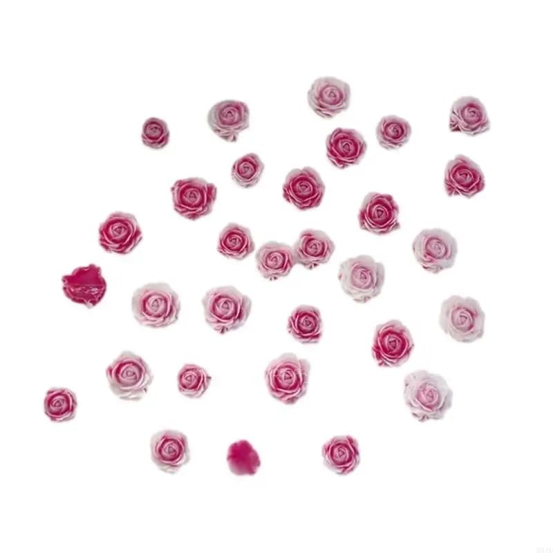 831E 50pcsdecorez vos ongles avec des accessoires rose en résine adaptés aux amateurs ongles aux pro