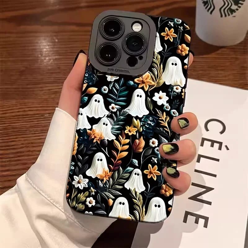 Coque souple antichoc à motif de citrouille pour iPhone 17 16 15 Pro Max Air 14 13 12 11 XS X XR SE2