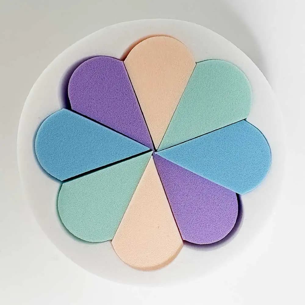 Éponges de maquillage pétales 8 pièces-couleur aléatoire pour fond de teint/conceur |   Outils cosmé