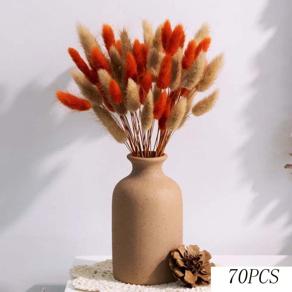 Bouquet de fleurs séchées naturelles Boho Country, décor de vase à la maison, orange, pampa, queue d