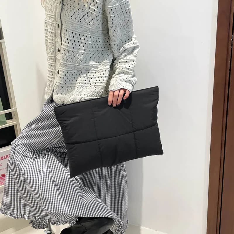 Pochette classique pour femmes, sac plat de grande capacité, grandes poches pour l'automne et l'hive