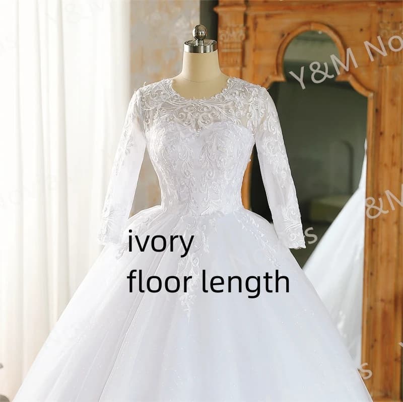 Robe de mariée blanche avec manches pour femme, simple, vintage, vidéo réelle, éducative