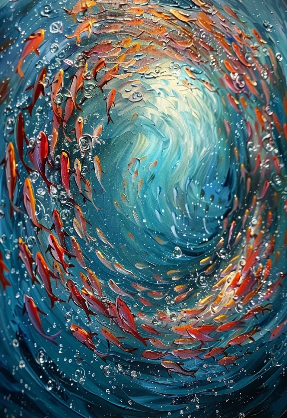 Affiches abstraites d'une shoal de poissons sous l'eau, impressions modernes sur toile, tableau mura