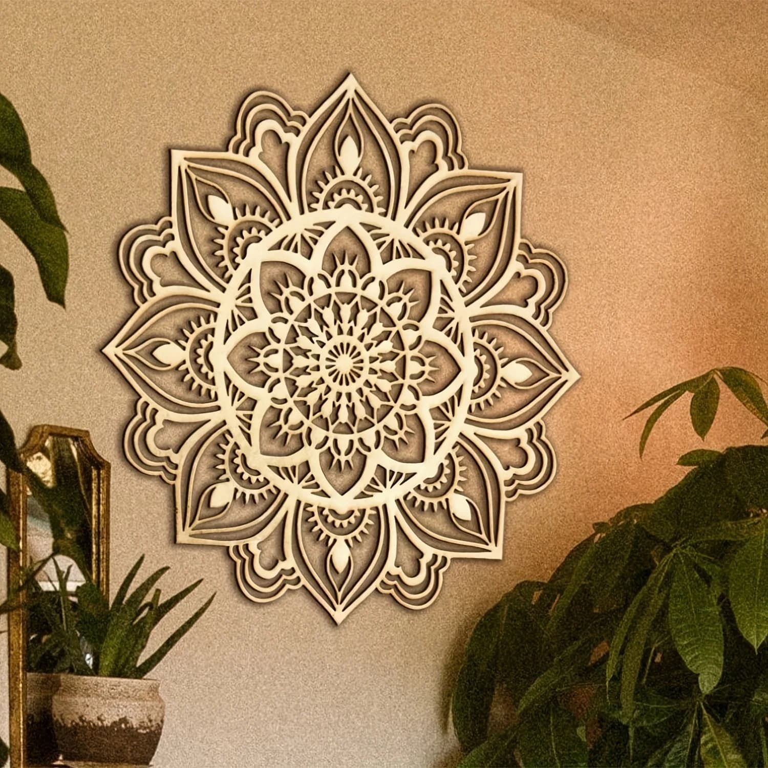 1pc superbe art mural en métal sur le thème marocain et indien |   Mandala ethnique bohème Chic déco